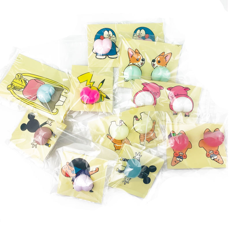 TPR Cartoon Stickers Bouncy Butt Bumper Stickers Cute Anti-Collision Butt Scratch Proof Wear Anti-Collision Small Butt Big Duck Mud