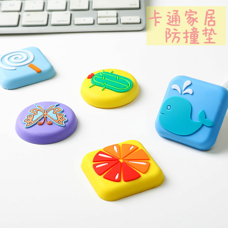 Door Handle Crash Pad Behind The Door Silicone Mute Anti-Door Collision Door Stop Thickened Refrigerator Collision Sticker Behind The Door Crashproof Pad
