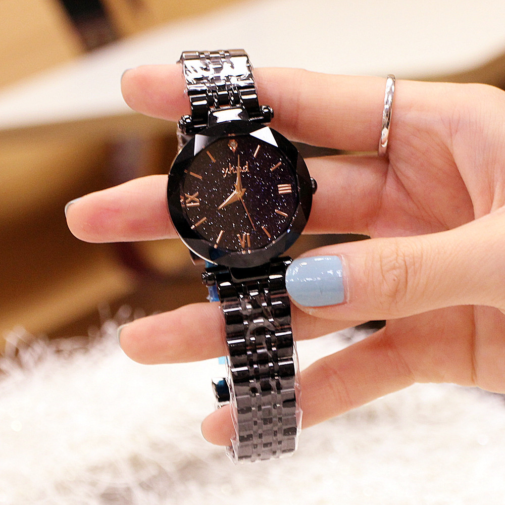 Retro Korean Type High-Profile Figure 2019 Counter Genuine Starry Sky Dial Rome Imported Movement Quartz Waterproof Bracelet Watch Retro Korean Type High-Profile Figure 2019 Counter Genuine Starry Sky Dial Rome Imported Movement Quartz Waterproof Bracelet Watch