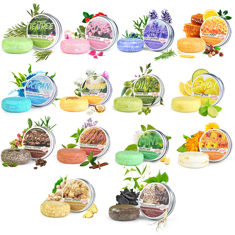 Foreign Trade Cross-Border Neutral Packaging Shampoo Soap Polygonum Multiflorum Ginseng Ginger Peppermint Soap Nourishing Soap Essential Oil Soap Soap