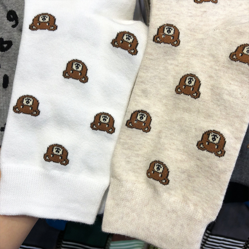 South Korea Imported Men&#039;s Cotton Socks Empole Full Bear Tube Socks Dongdaemun British Style Combed Cotton Men&#039;s Socks