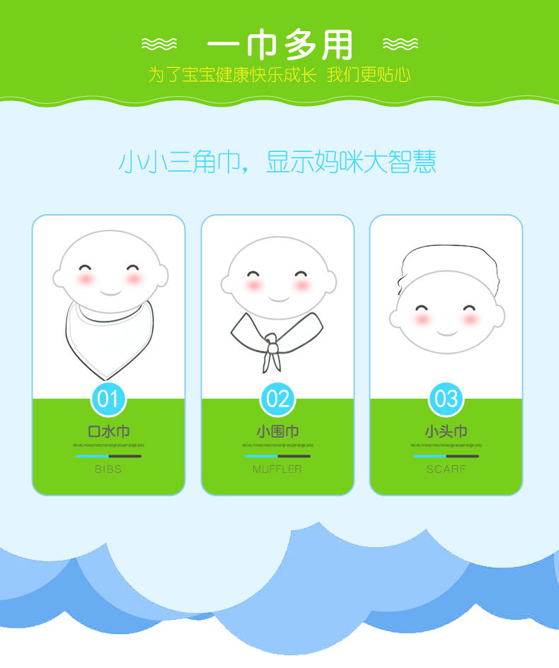 New Saliva Towel Baby's Triangular Hood Pure Cotton Double-Deck Bib Bib Scarf Newborn Baby Headscarf Can Be Customized New Saliva Towel Baby's Triangular Hood Pure Cotton Double-Deck Bib Bib Scarf Newborn Baby Headscarf Can Be Customized