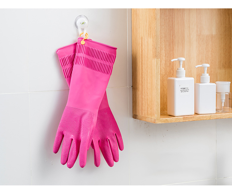 South Korea Imported Kitchen Dishwashing Gloves Rubber Thickened Cleaning Household Gloves Laundry Rubber Extended Waterproof Gloves South Korea Imported Kitchen Dishwashing Gloves Rubber Thickened Cleaning Household Gloves Laundry Rubber Extended Waterproof Gloves