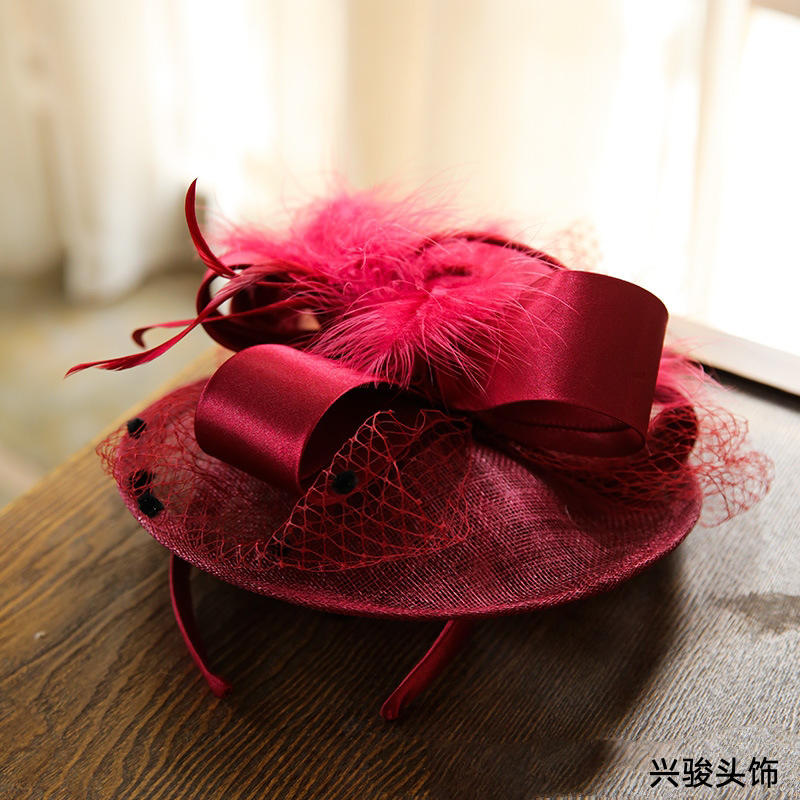 High-End British J Imported Cambric Top Hat Dinner Girl&#039;s Cap Bridal Wedding Headdress Studio Photography Hair Accessories Cambric