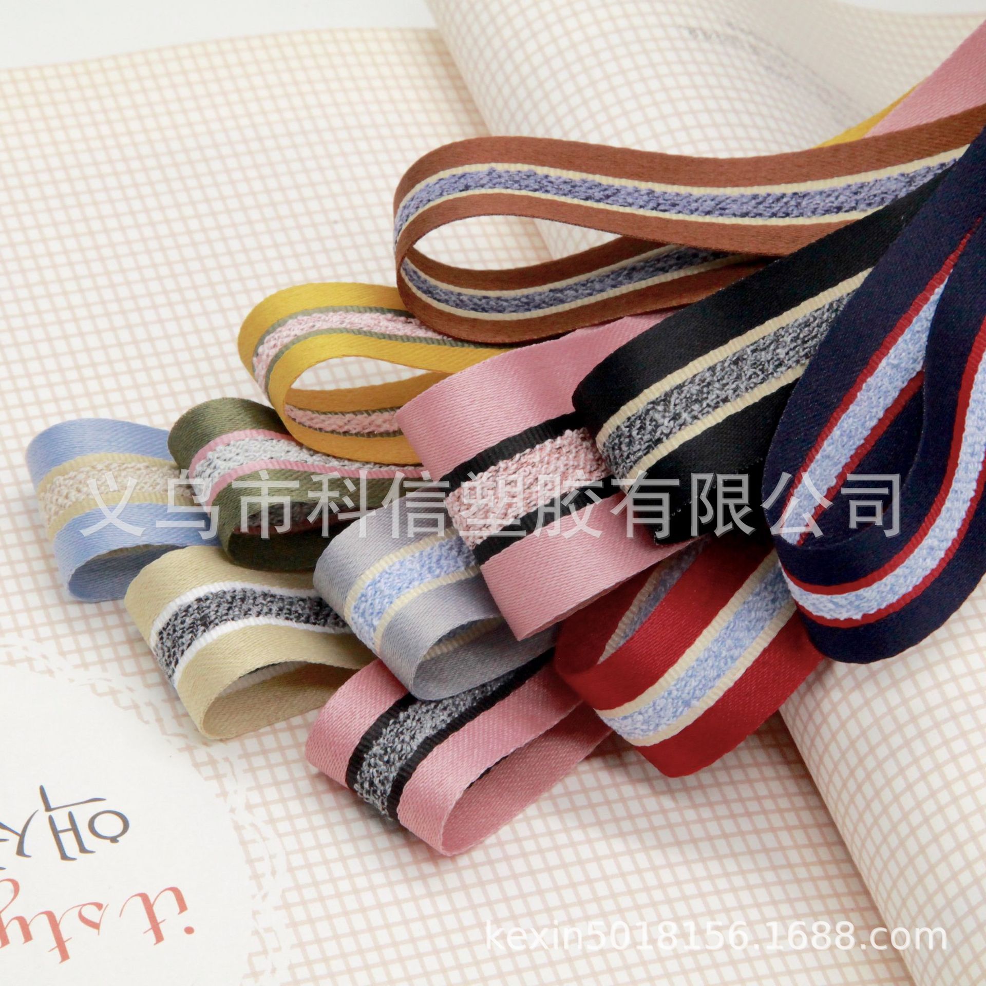 Kexin Korean Imported Ribbon Plush Striped Wide Brim Handicraft DIY Material Bowler Hat Belt Accessories Gift Box Packaging