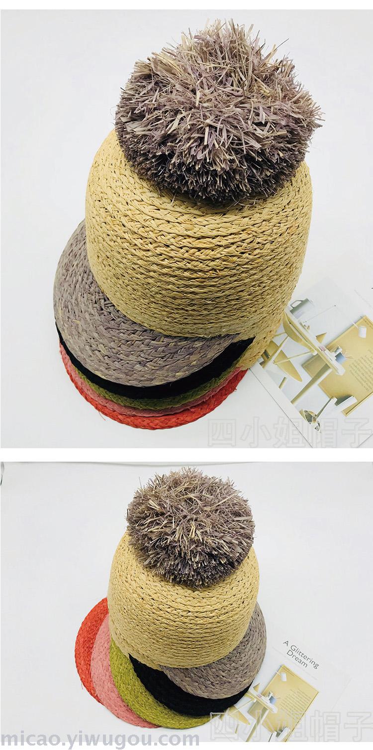 New Imported Straw Hat Women's Spring and Summer Sun Hat Big Brim Outdoor Sun Protection Raffia Beach Baseball Bucket Hat Women