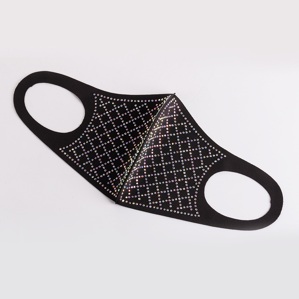 European and American New Mesh Ice Silk Star Hot Drilling Mask Geometric Plaid Cool Autumn and Winter Three-Dimensional Cold Mask Mask
