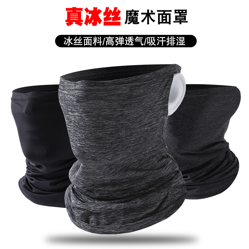 Ice Silk Sun Protection Scarf Summer Outdoor Cycling Headscarf Triangular Binder Breathable Ear Hanging Face Care Headgear Cycling Mask