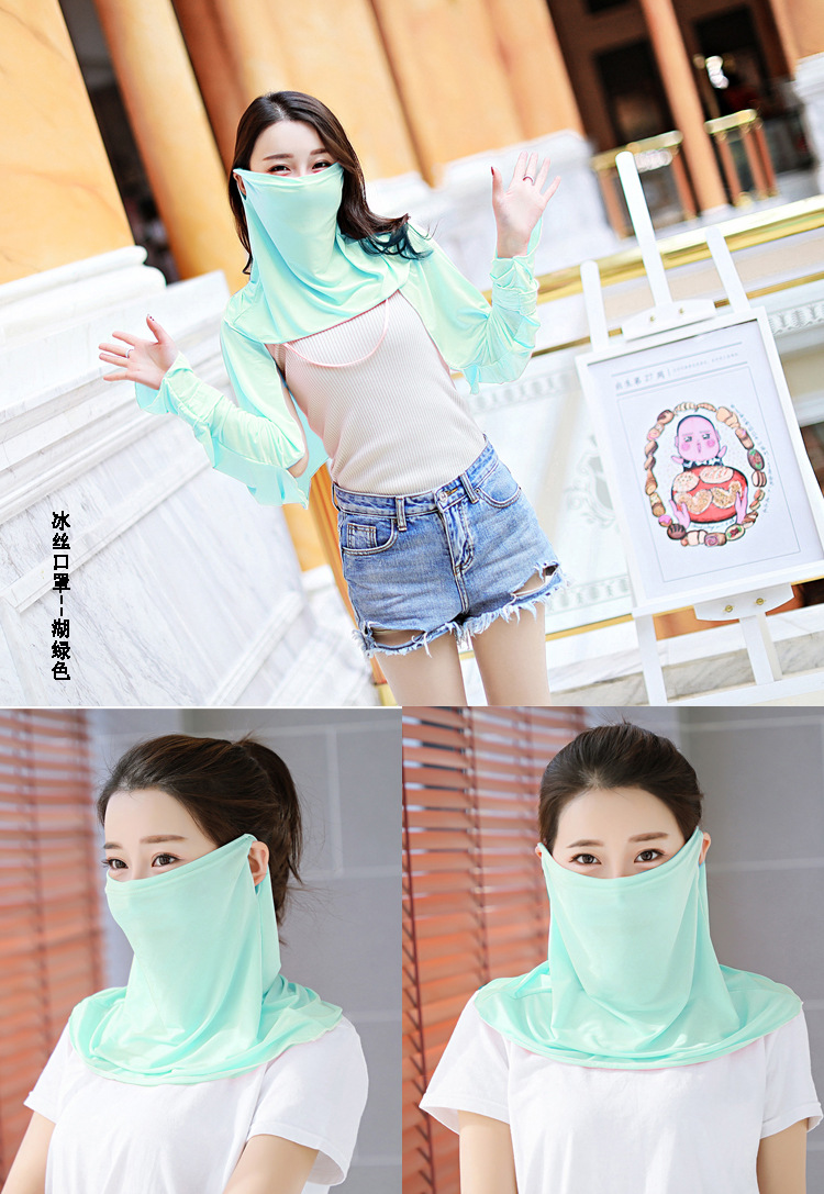 Spring and Summer Sun Protection Mask Female Neck Protection Sun Protection Large Scarf Ice Silk Mask Fashion Tulle Sun and Dust Proof Riding Ear Hanging Spring and Summer Sun Protection Mask Female Neck Protection Sun Protection Large Scarf Ice Silk Mask Fashion Tulle Sun and Dust Proof Riding Ear Hanging