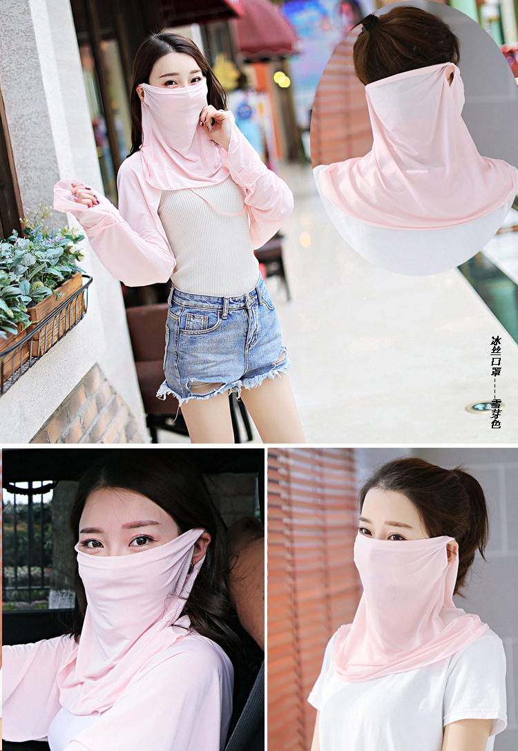 Spring and Summer Sun Protection Mask Female Neck Protection Sun Protection Large Scarf Ice Silk Mask Fashion Tulle Sun and Dust Proof Riding Ear Hanging Spring and Summer Sun Protection Mask Female Neck Protection Sun Protection Large Scarf Ice Silk Mask Fashion Tulle Sun and Dust Proof Riding Ear Hanging