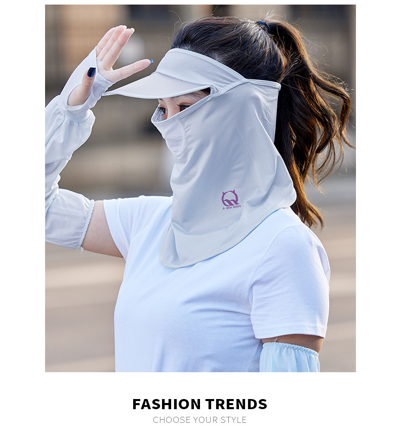 Summer Sun Protection Mask Female Ice Silk Mask Full Face Cover Face Neck Protection Thin UV Protection Riding Sun Hat Integrated Summer Sun Protection Mask Female Ice Silk Mask Full Face Cover Face Neck Protection Thin UV Protection Riding Sun Hat Integrated