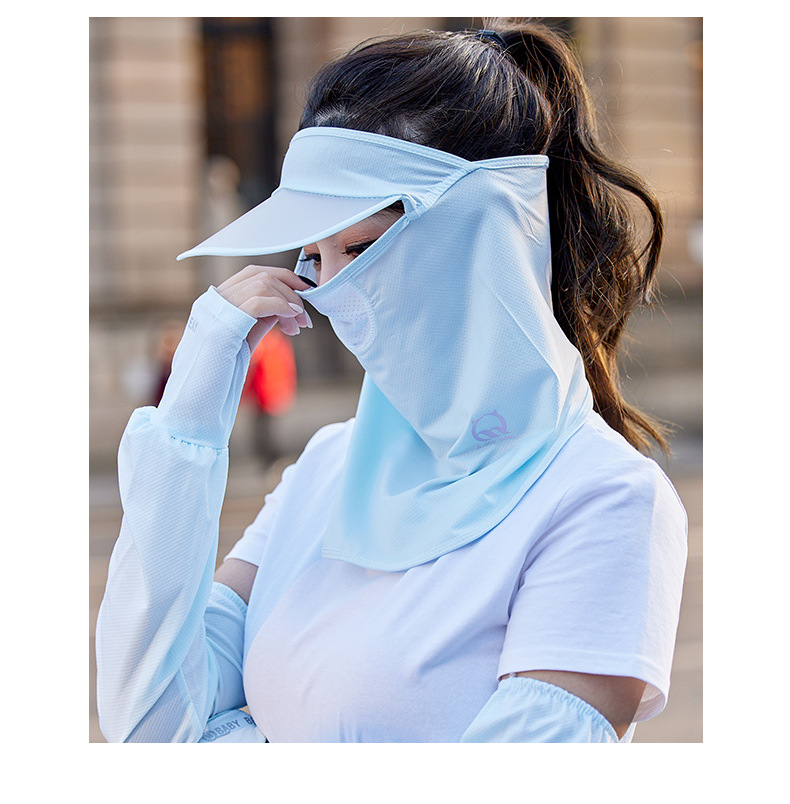 Summer Sun Protection Mask Female Ice Silk Mask Full Face Cover Face Neck Protection Thin UV Protection Riding Sun Hat Integrated Summer Sun Protection Mask Female Ice Silk Mask Full Face Cover Face Neck Protection Thin UV Protection Riding Sun Hat Integrated
