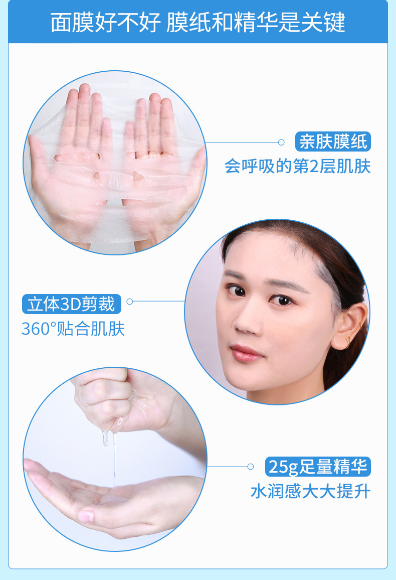 Bioaqua Baby Skin Mask Silk Hydrating and Moisturizing Hyaluronic Acid Mask Skin Care Cosmetics Wholesale Factory Beauty Makeup