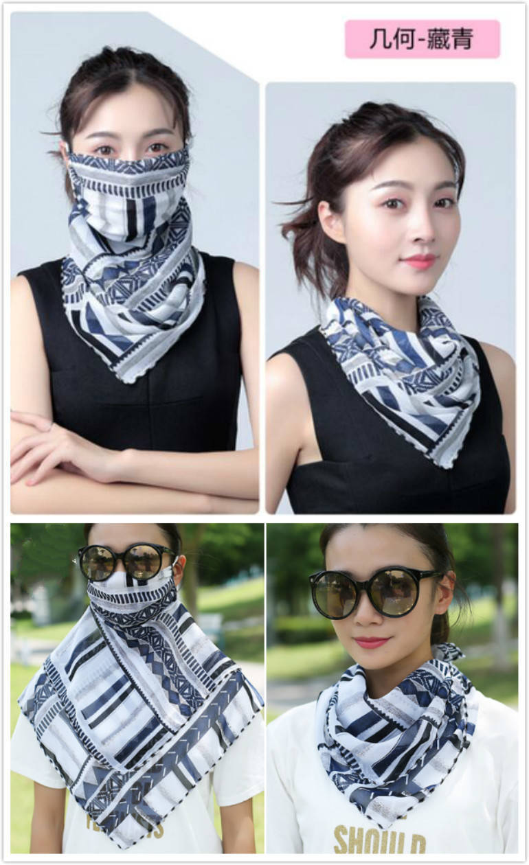 Spring and Summer Sun Protection Mask Neck Protection Women's Thin Chiffon Breathable Mask Cycling UV Protection Small Silk Scarf Mask Spring and Summer Sun Protection Mask Neck Protection Women's Thin Chiffon Breathable Mask Cycling UV Protection Small Silk Scarf Mask