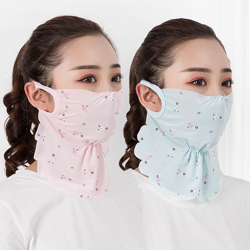 Stall Supply Sun Protection Mask Neck Protection Female Cycling Sun-Proof Breathable Ice Silk Small Floral Mask Dustproof UV Protection Stall Supply Sun Protection Mask Neck Protection Female Cycling Sun-Proof Breathable Ice Silk Small Floral Mask Dustproof UV Protection