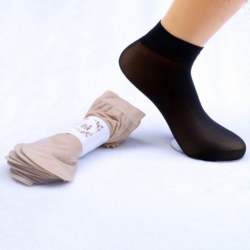 Short silk stockings leaves lady hook silk core silk steel mask socks thin spring and Autumn style silk stockings 1 pack 100 pairs