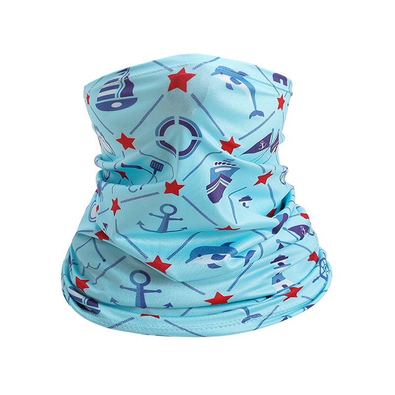 Summer Ice Silk Children&#039;s Neckerchief Outdoor Sports Digital Printing Cartoon Cycling Sunscreen Mask Multifunctional Magic Headband