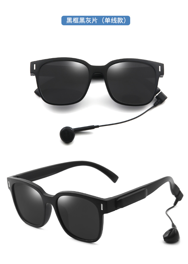 Bone Conduction Glasses Bluetooth Headset for Bone Conduction 5.0 Smart Glasses Outdoor Sports Sunglasses TWS Ear-Mounted Glasses