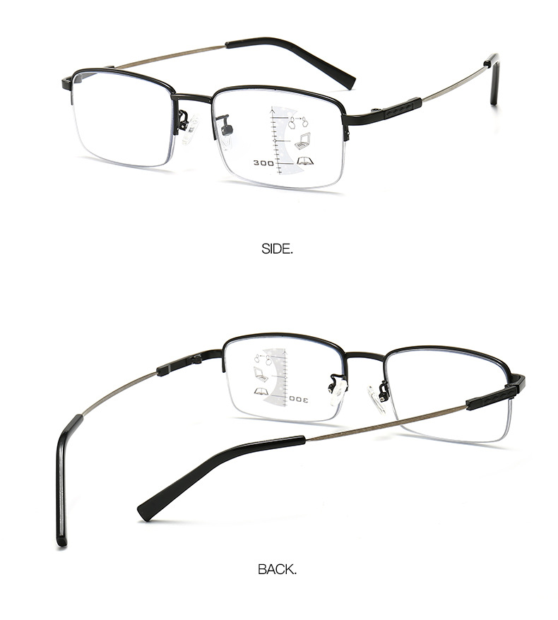 New Dual-Use Progressive Multi-Focus Color Changing Reading Glasses Men's Smart Zoom HD Half Frame Reading Glasses Women New Dual-Use Progressive Multi-Focus Color Changing Reading Glasses Men's Smart Zoom HD Half Frame Reading Glasses Women