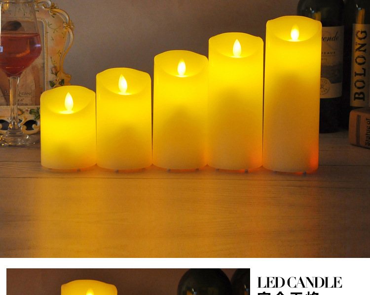Charging Electric Candle Lamp LED Electronic Candle Smoke-Free Romantic Environmental Protection Wedding Road Lead Script Killing Props