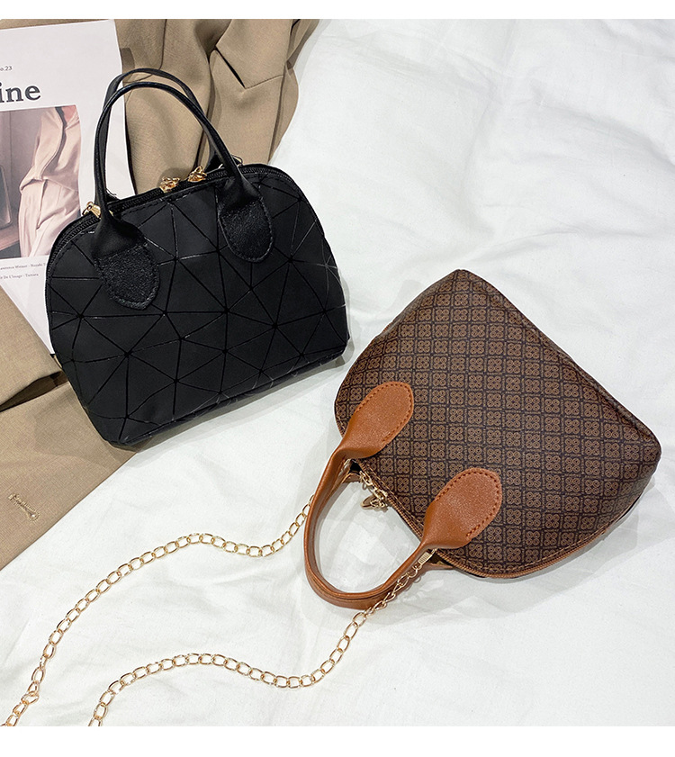Women's Bag New Diamond Plaid Pattern Cloth Bronzing Portable Chain Shell Bag Leisure Mini Mobile Phone Bag Messenger Bag