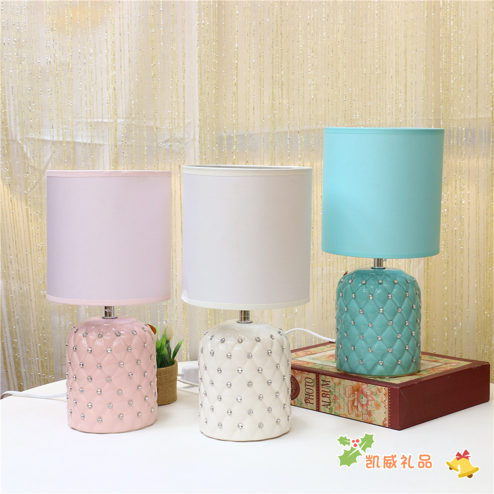 American Style Desk Lamp Bedside Lamp Bedroom Simple Ceramic Table Lamp Children&#039;s Room Student Dormitory Table Lamp
