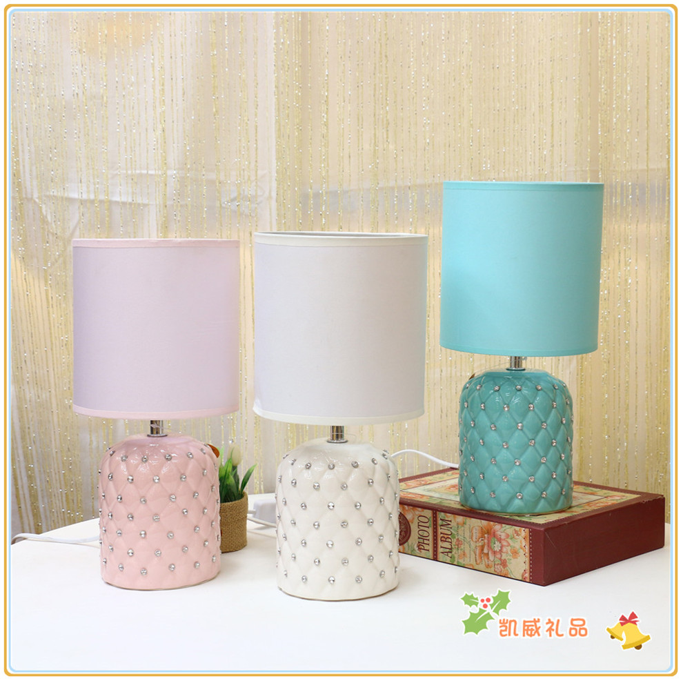 American Style Desk Lamp Bedside Lamp Bedroom Simple Ceramic Table Lamp Children's Room Student Dormitory Table Lamp