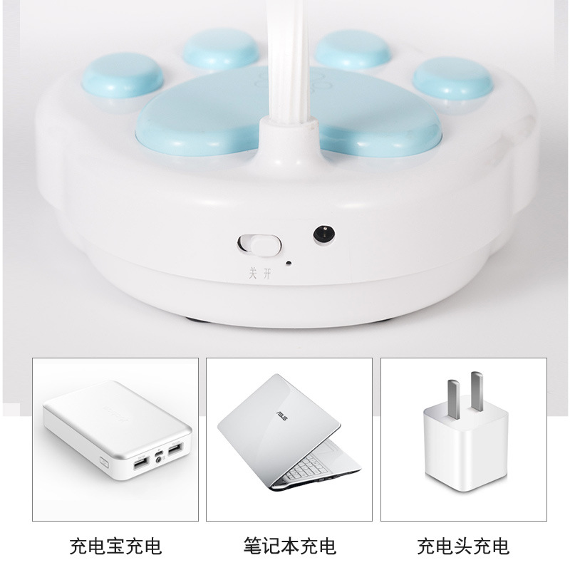 Led Rechargeable Table Lamp Charging and Inserting Two Dual-Mode Electrodeless Dimming Eye Protection Reading Folding Table Lamp Connecting Gifts
