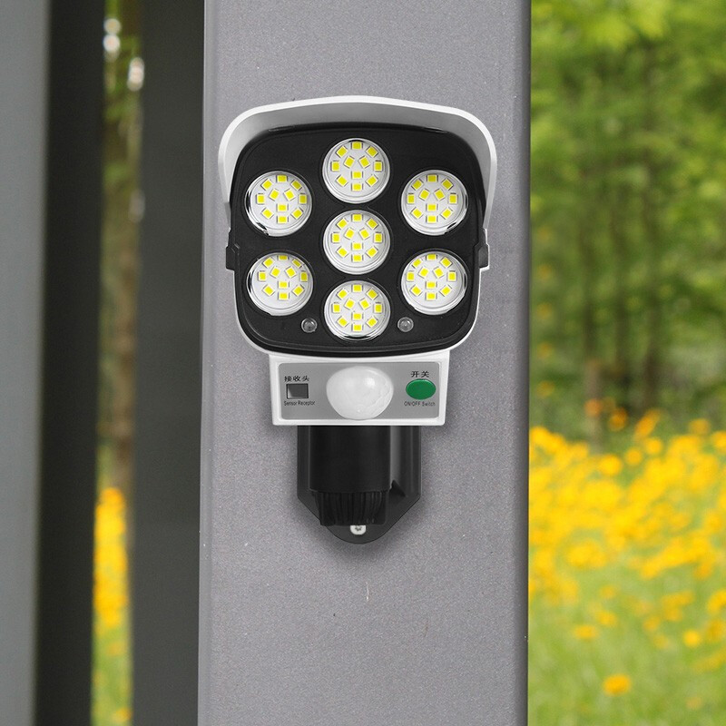New LED Solar Garden Light Simulation Monitor Lamp Fake Camera Anti-Thief Lamp Remote Control Induction Wall Lamp Outdoor