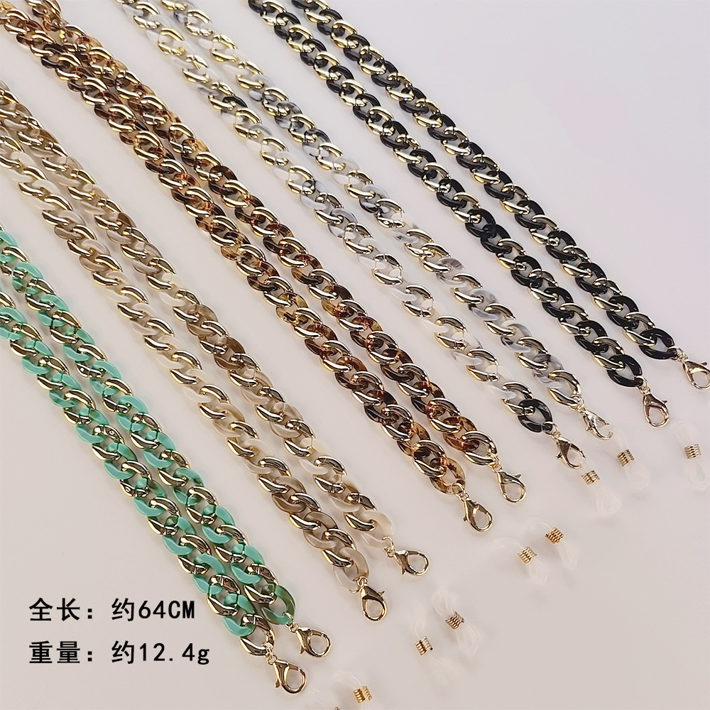 Europe and America Cross Border New Handmade Stitching Acrylic Earphone Mask Chain Fashion Necklace Multi-Purpose Accessories Eyeglasses Chain Europe and America Cross Border New Handmade Stitching Acrylic Earphone Mask Chain Fashion Necklace Multi-Purpose Accessories Eyeglasses Chain