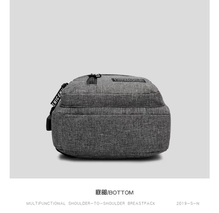 Cross-Border Small Chest Bag Fashion Oxford Cloth Crossbody Shoulder Bag USB Earphone Hole Large Capacity Men's Chest Bag