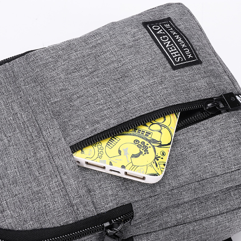 Cross-Border Small Chest Bag Fashion Oxford Cloth Crossbody Shoulder Bag USB Earphone Hole Large Capacity Men's Chest Bag