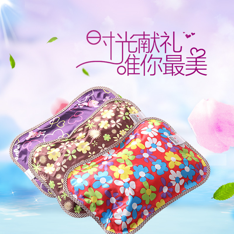 Silk Glossy Fabric Electric Hot Water Bag Charging Explosion-Proof Simple Hot Water Bag Warm Palace Warm Waist Hand Warmer Wholesale