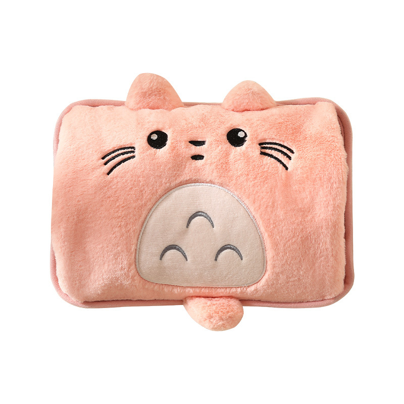 New Super Soft Imitation Rabbit Fur Charging Hot Water Bag Water Injection Hand Warmer Heating Pad Cute Cartoon Explosion-Proof Electric Warming