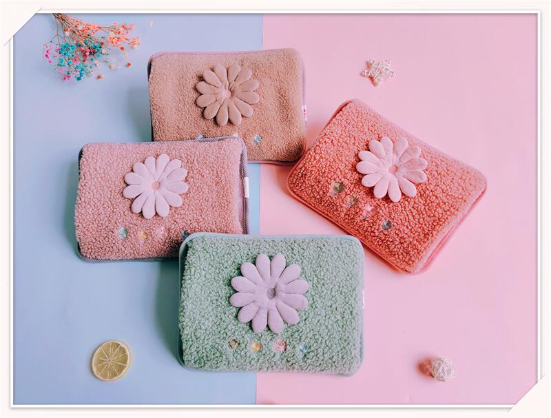 Cartoon New Plush Cute Rechargeable Hand Warmer Hot Water Injection Bag Electric Water Thermal Explosion-Proof Heating Pad
