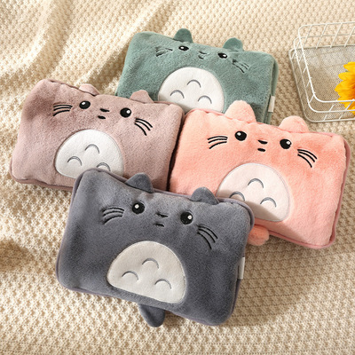 New Super Soft Imitation Rabbit Fur Charging Hot Water Bag Since Water Injection Hand Warmer Heating Pad Cute Cartoon Explosion-Proof Electric Warming