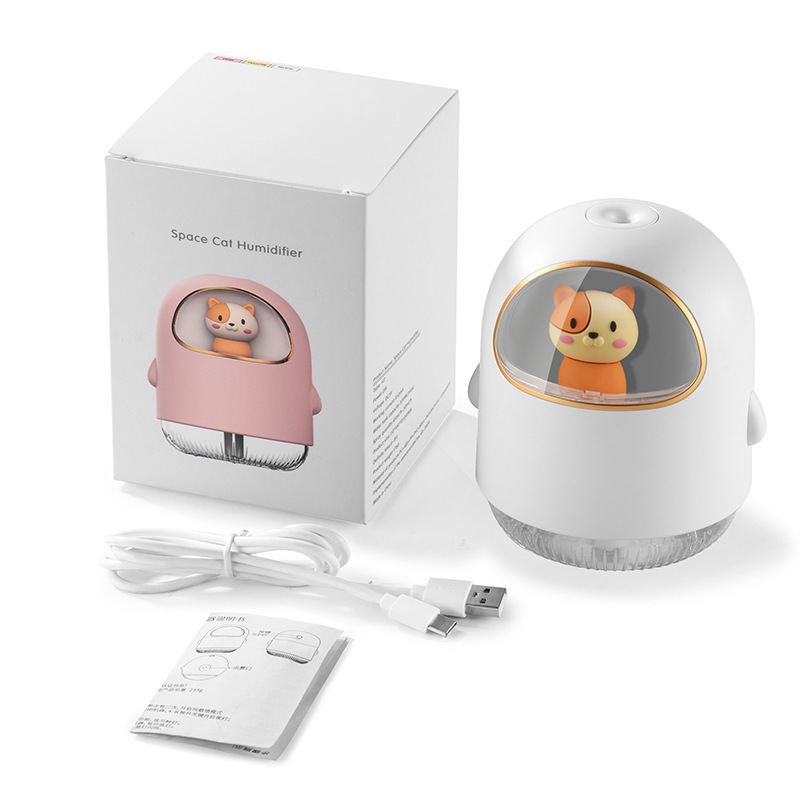 USB Space Cat Humidifier USB Mini Cartoon Ambience Light Mute Spray Air Conditioning Room Hydrating Humidifier Generation Hair USB Space Cat Humidifier USB Mini Cartoon Ambience Light Mute Spray Air Conditioning Room Hydrating Humidifier Generation Hair