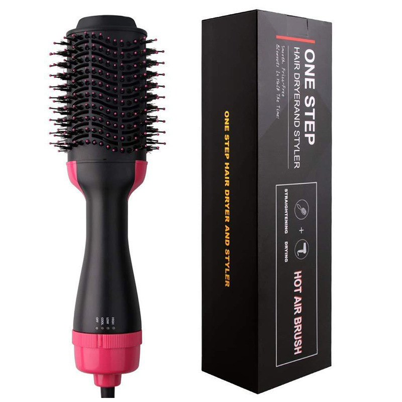 Multifunctional Warm-Air Comb Factory Direct Sales Amazon Cross-Border Negative Ion Straight Hair Hair Curler Electric Hair Drier Comb Hair Dryer