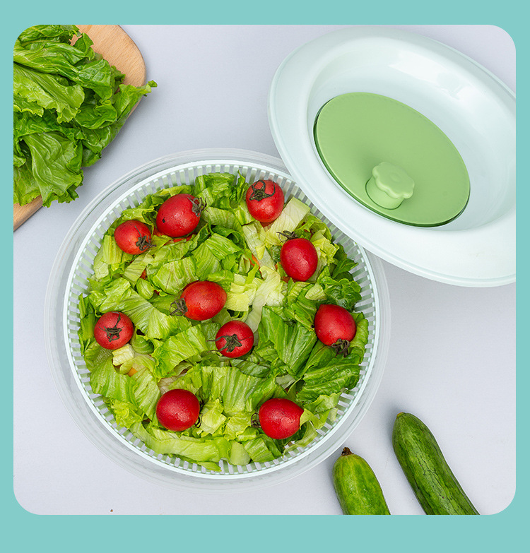 Household Vegetables Dehydrater Fruit Drain Basket Laundry-Drier Hand-Cranked Kitchen Innovative Manual Salad Vegetable Washing and Throwing Basin