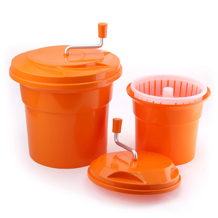 Commercial Salad Dehydrator Washing Vegetables and Fruits to Throw Water Dry Basket Device Commercial Manual Draining Laundry-Drier