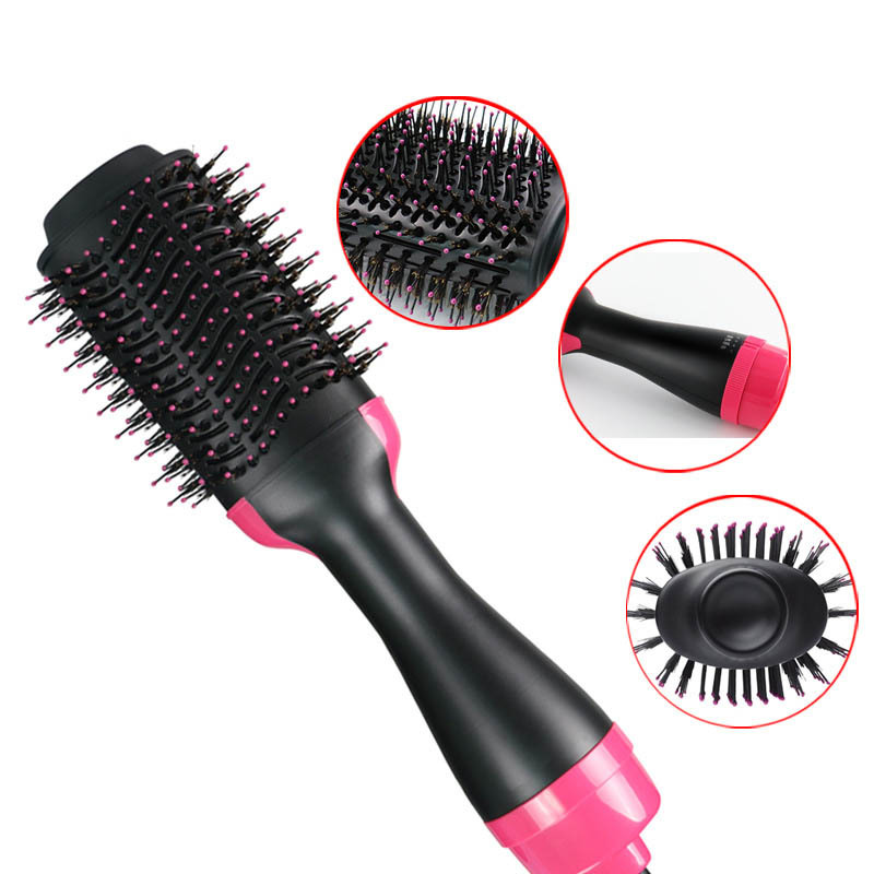 Amazon Hot Hot Air Comb 2-in-1 Multifunctional Anion Wind Comb Hair Curler Straight Hair Roll Hair Comb Electric Hair Drier Comb