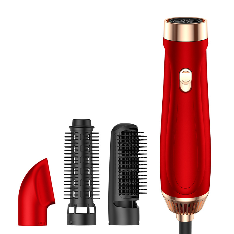 Hair Dryer Household Blowing and Combing Integrated Anion Hair Care Hair Curler and Straightener Dual-Use Multi-Functional Three-in-One Modeling Electric Hair Drier Comb