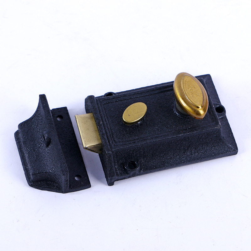 Double Insurance Hoodle Door Lock Old-Fashioned Timber Door Lock Exterior Door Lock Two Insurance Cylinder Lock Non-Bull Head Lock Card