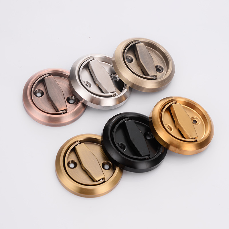 Stainless Steel Pull Ring Invisible Lock Wooden Door Invisible Door Concealed Embedded Handle Indoor Single Double-Sided Dark Door Lock