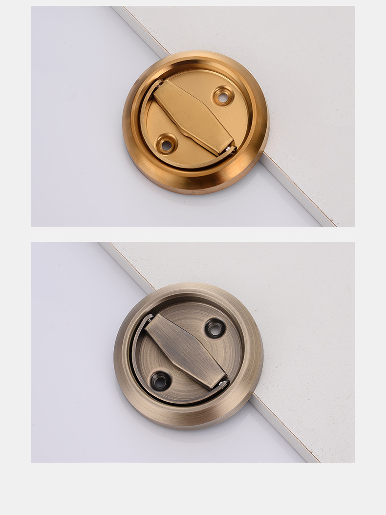Stainless Steel Pull Ring Invisible Lock Wooden Door Invisible Door Concealed Embedded Handle Indoor Single Double-Sided Dark Door Lock