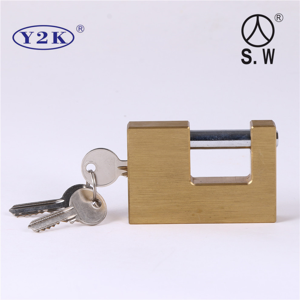 Copper Rectangular Lateral Opening Padlock Single-Open Anti-Theft Imitation Scissors Anti-Skid Copper Padlock Household Outdoor Door Construction Site Anti-Rust Lock