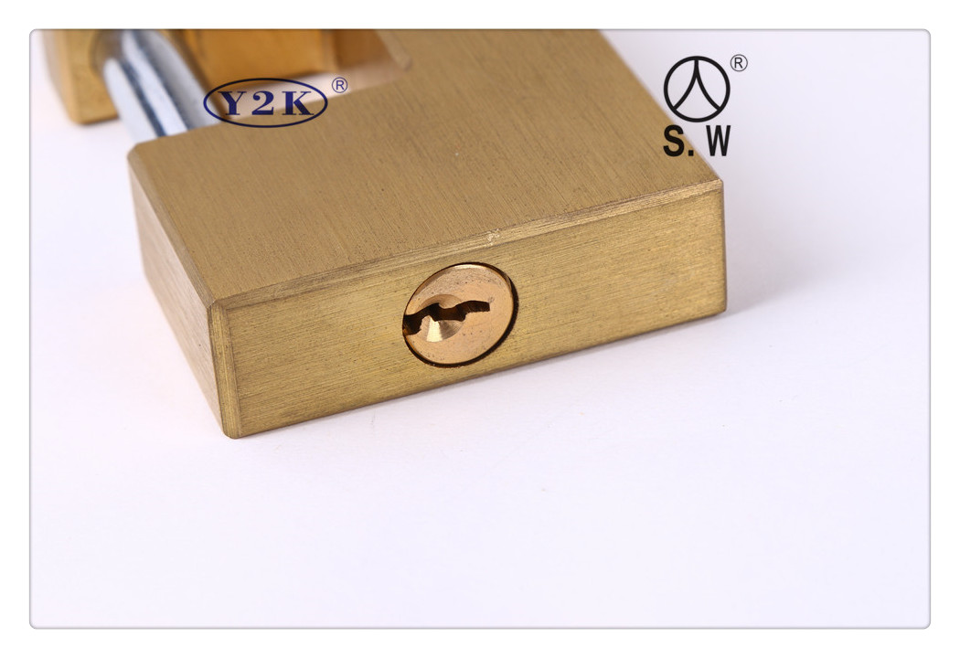 Copper Rectangular Lateral Opening Padlock Single-Open Anti-Theft Imitation Scissors Anti-Skid Copper Padlock Household Outdoor Door Construction Site Anti-Rust Lock