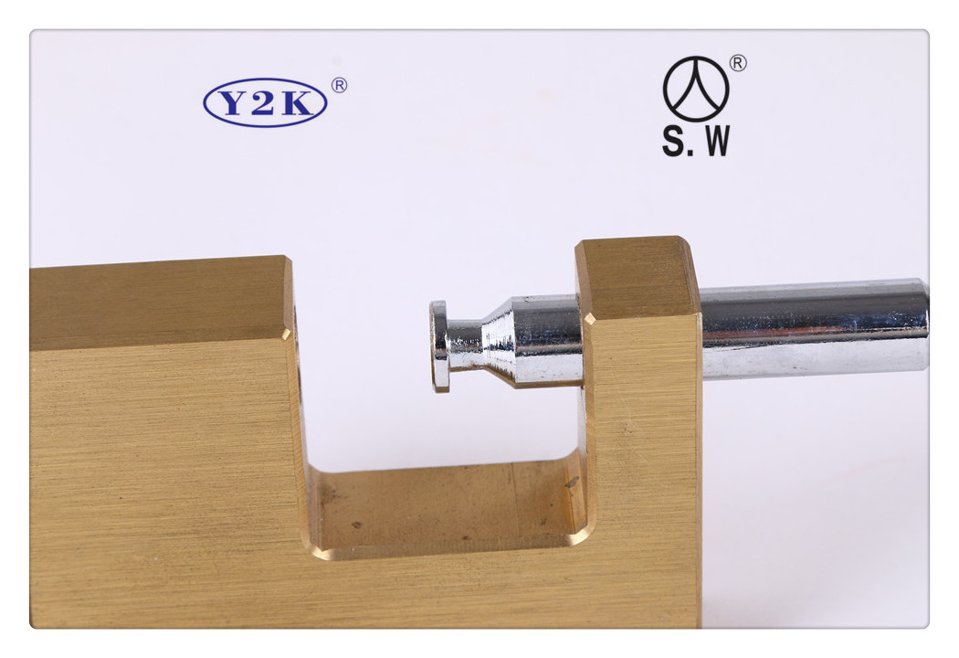 Copper Rectangular Lateral Opening Padlock Single-Open Anti-Theft Imitation Scissors Anti-Skid Copper Padlock Household Outdoor Door Construction Site Anti-Rust Lock