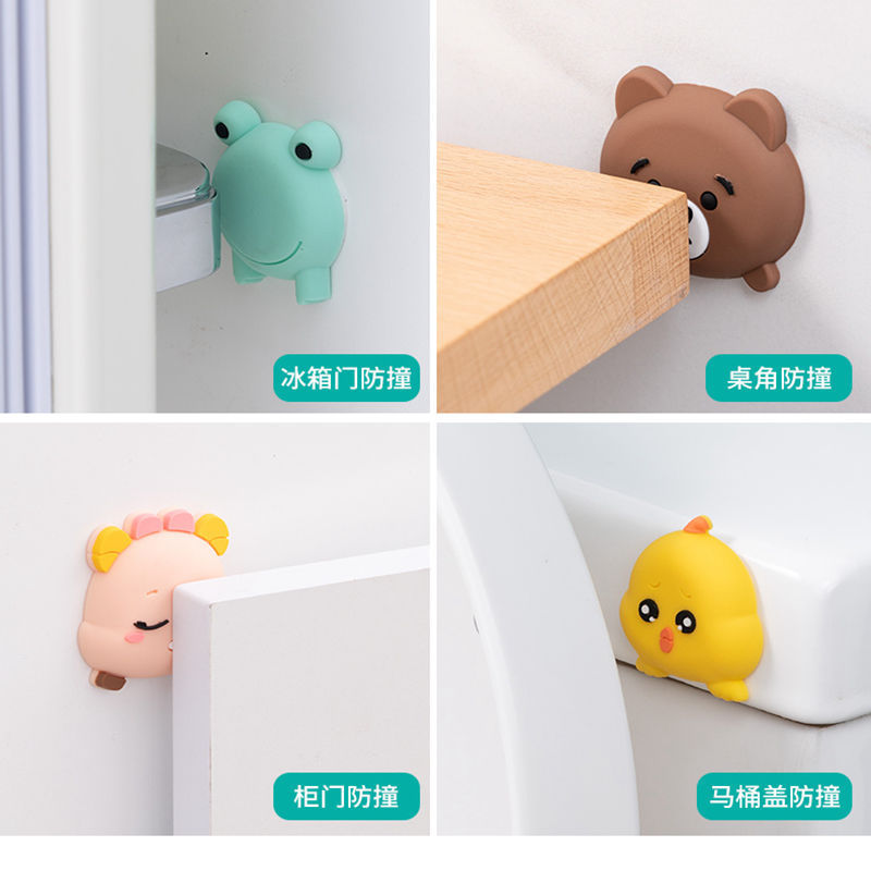 Door Handle Crash Pad Refrigerator Door Rear Silica Gel Sucker Door Lock Anti-Collision Stopper Household Protection Bedside Bump Proof Door Sticker