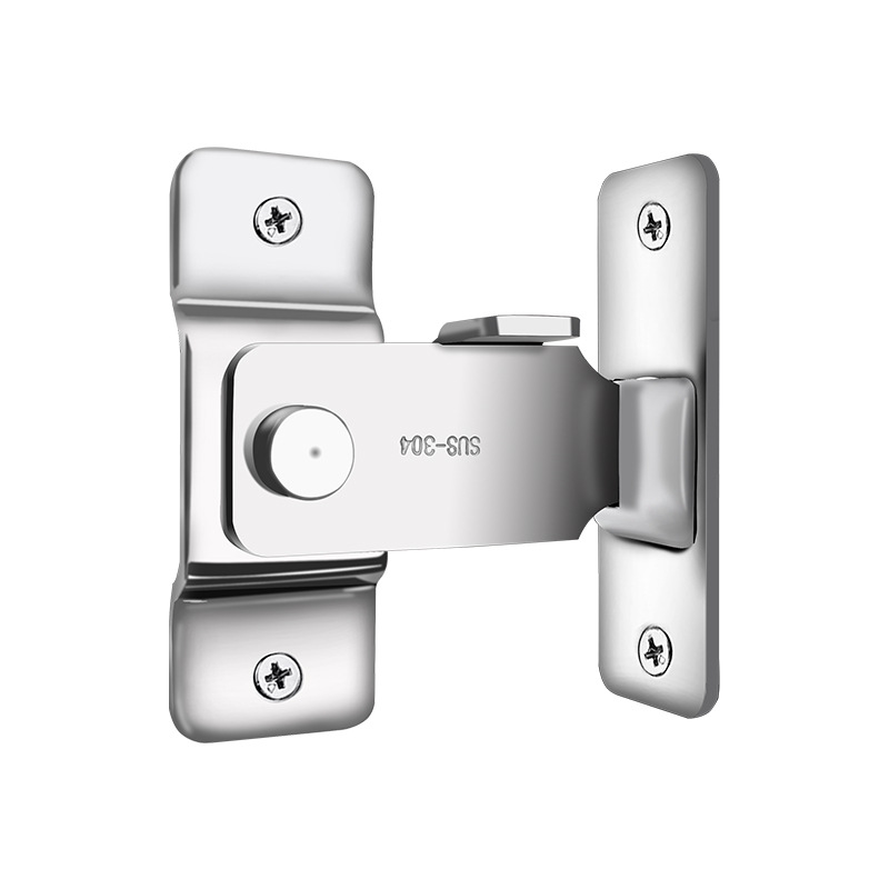 304 Stainless Steel Precision Casting 90 ° Right Angle Door Latch Sliding Door Sliding Door Lock Buckle Anti-Theft Clasp Bolt Wholesale
